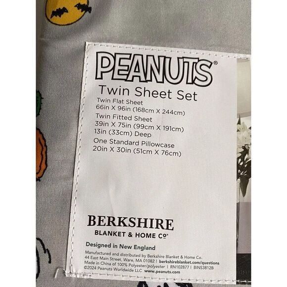 Peanuts Snoopy Halloween TWIN Sheet Set Pumpkin Cactus Cowboy Pumpkin NEW - Picture 9 of 16